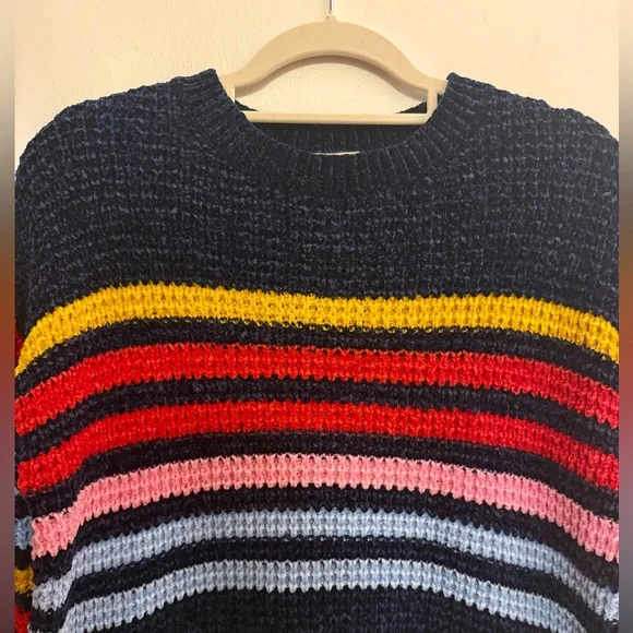 Thereabouts Girls Knit Velour Rainbow Cropped Sweater Size L - Picture 2 of 6